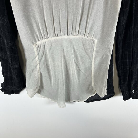Ulla Johnson Women’s Size 2 Plaid‎ Popover Top Ruched Silk Back  Designer - Picture 7 of 7
